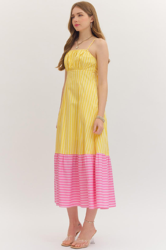 Pink Lemonade Stripe Midi Dress