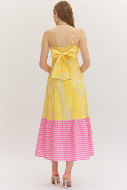 Pink Lemonade Stripe Midi Dress