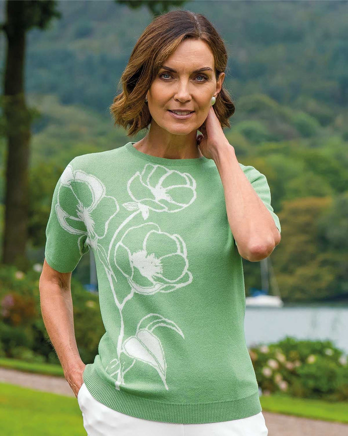 Pippa Pure Cotton Top - Fern - Country Collection