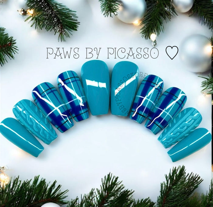 Plaid Turquoise Magic - Paws By Picasso Plaid Turquoise Magic