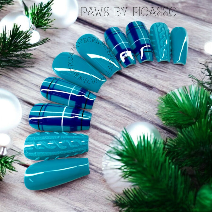 Plaid Turquoise Magic - Paws By Picasso Plaid Turquoise Magic