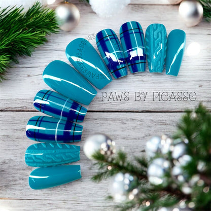 Plaid Turquoise Magic - Paws By Picasso Plaid Turquoise Magic
