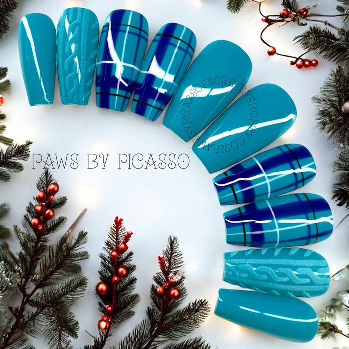 Plaid Turquoise Magic - Paws By Picasso Plaid Turquoise Magic