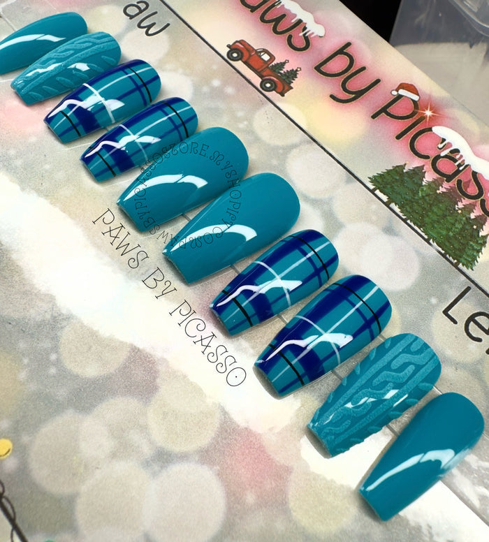 Plaid Turquoise Magic - Paws By Picasso Plaid Turquoise Magic