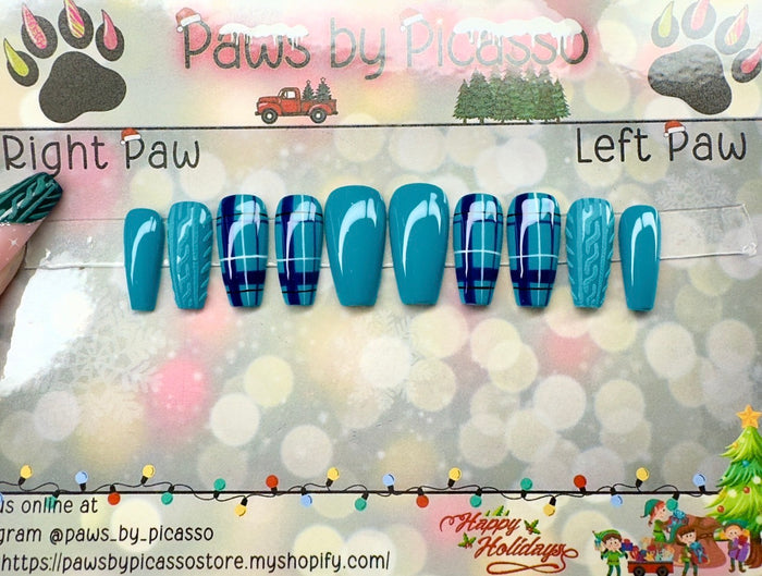 Plaid Turquoise Magic - Paws By Picasso Plaid Turquoise Magic
