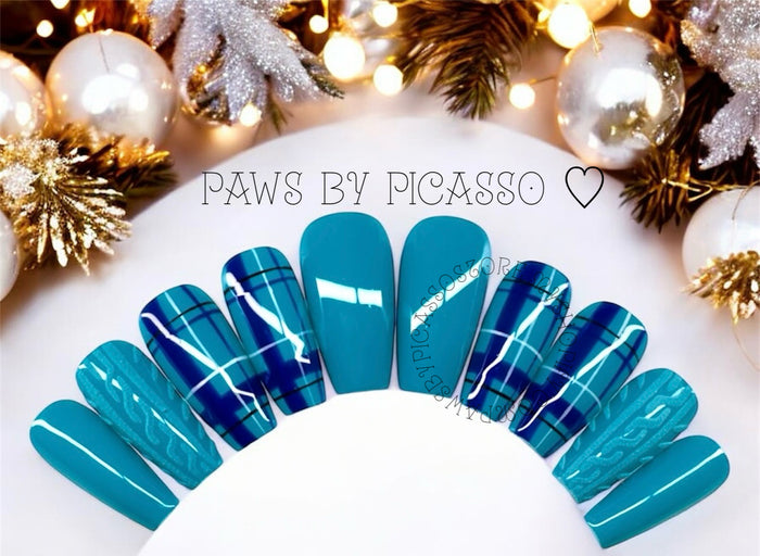 Plaid Turquoise Magic - Paws By Picasso Plaid Turquoise Magic
