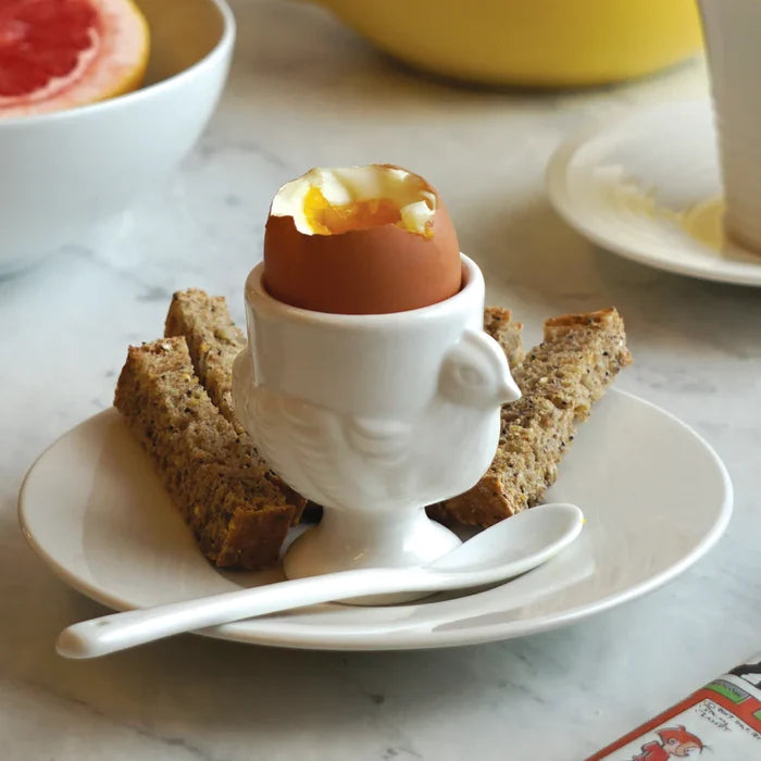 Porcelain Egg Cups and Spoons