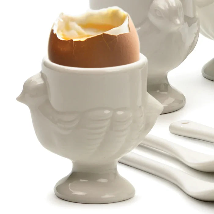 Porcelain Egg Cups and Spoons