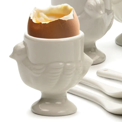 Porcelain Egg Cups and Spoons