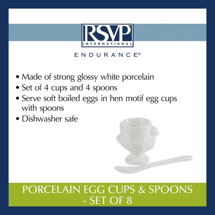 Porcelain Egg Cups and Spoons