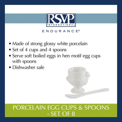 Porcelain Egg Cups and Spoons