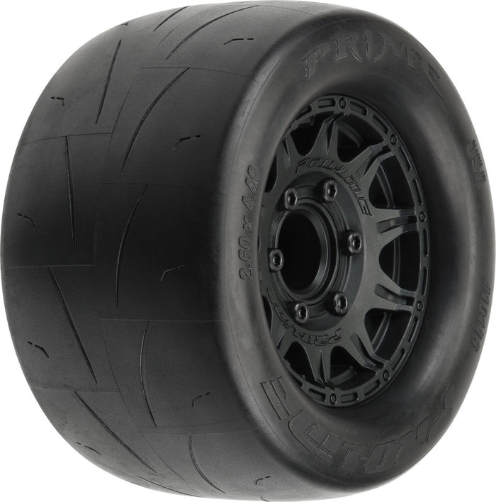 1/10 Prime Front/Rear 2.8" Street MT Tires Mounted 12mm Blk Raid (2)