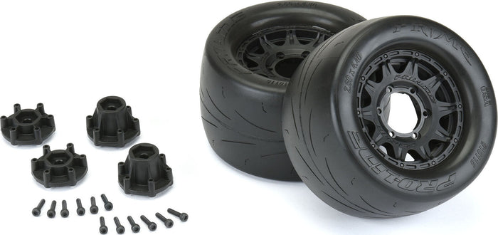 1/10 Prime Front/Rear 2.8" Street MT Tires Mounted 12mm Blk Raid (2)