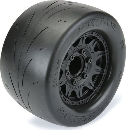 1/10 Prime Front/Rear 2.8" Street MT Tires Mounted 12mm Blk Raid (2)
