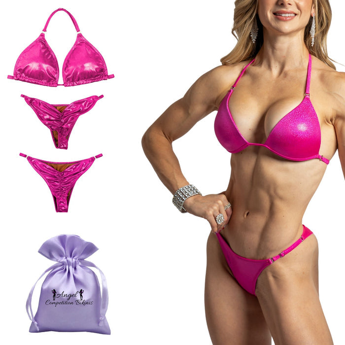 QS ST: Hologram Pink Fit Model Bundle  Angel Competition BikinisThe best NPC Competition Suits for the Bikini Division, Fit Model Division Suits, and bodybuilding suits.