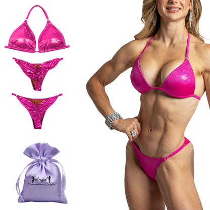 QS ST: Hologram Pink Fit Model Bundle  Angel Competition BikinisThe best NPC Competition Suits for the Bikini Division, Fit Model Division Suits, and bodybuilding suits.