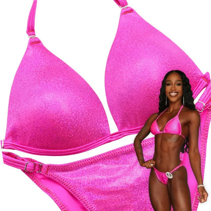 QS ST: Hologram Pink Fit Model Bundle  Angel Competition BikinisThe best NPC Competition Suits for the Bikini Division, Fit Model Division Suits, and bodybuilding suits.