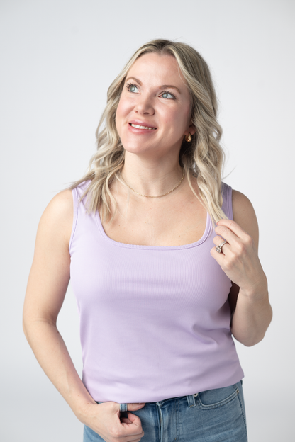 Rachel Ribbed Tank -  Lavender