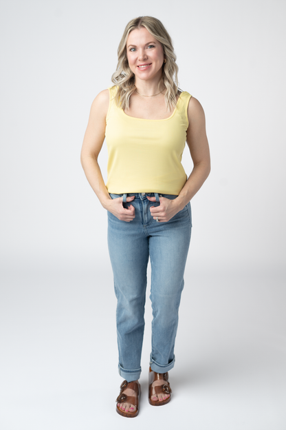 Rachel Ribbed Tank - Yellow