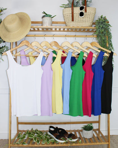Rachel Ribbed Tank - Yellow