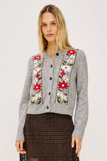 Rails Millie Cardigan in Grey Flora