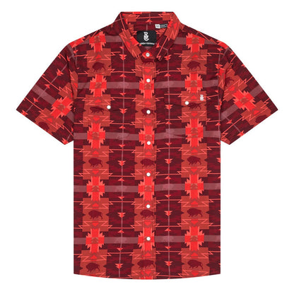 Raised by Coyotes Buffalo Plaid Red Pearl Snap