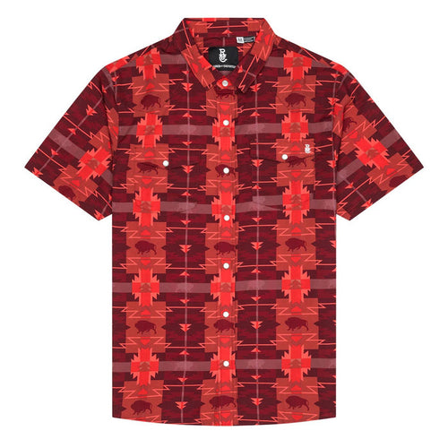 Raised by Coyotes Buffalo Plaid Red Pearl Snap
