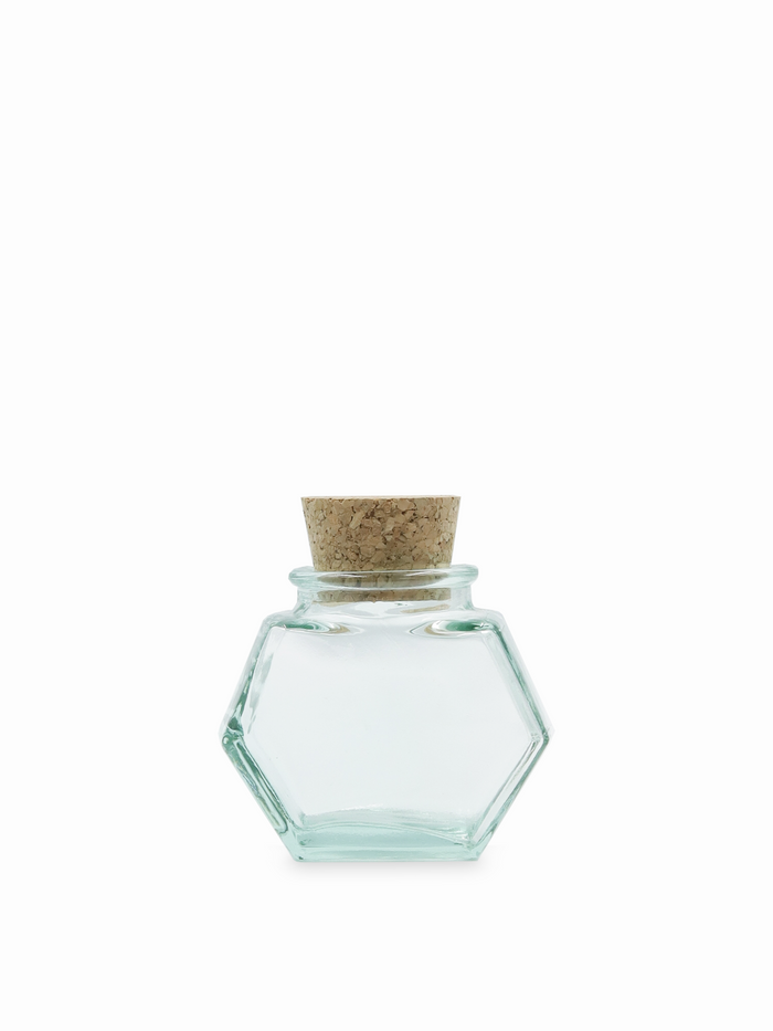 Recycled Glass Jar Mini Apothecary with Cork