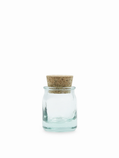 Recycled Glass Jar Mini Apothecary with Cork