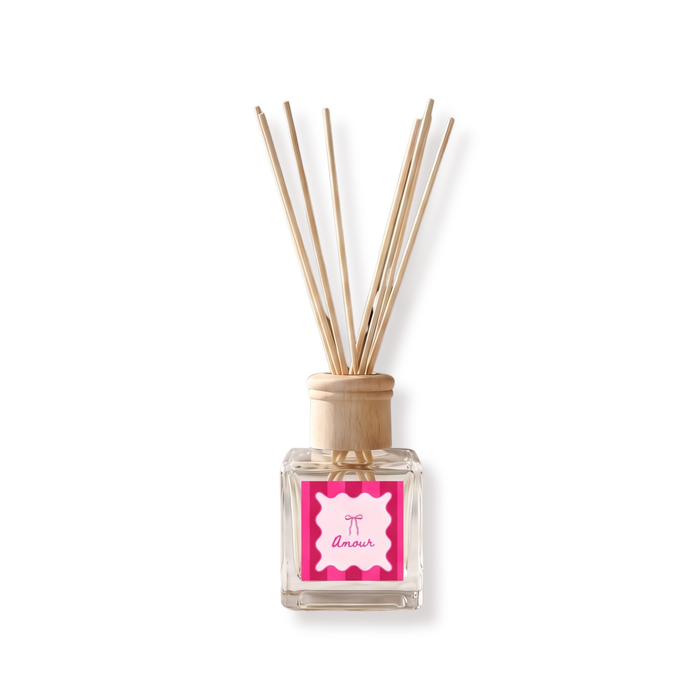 Reed Diffuser - Geurstokjes - Amour - Zoet parfum - 100 ml