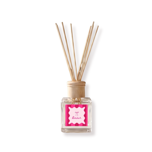 Reed Diffuser - Geurstokjes - Amour - Zoet parfum - 100 ml