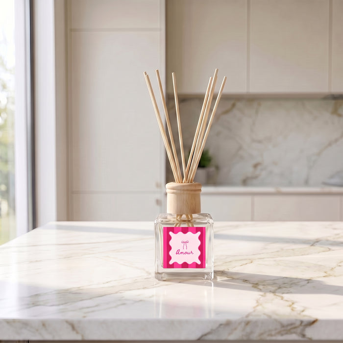 Reed Diffuser - Geurstokjes - Amour - Zoet parfum - 100 ml