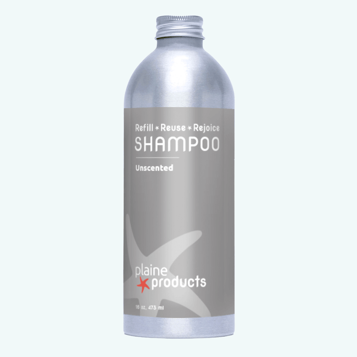 Plaine Products Unscented / 16 oz / No Pump (Refill) Refillable Shampoo 16oz, 2.5oz