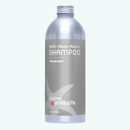 Plaine Products Unscented / 16 oz / No Pump (Refill) Refillable Shampoo 16oz, 2.5oz