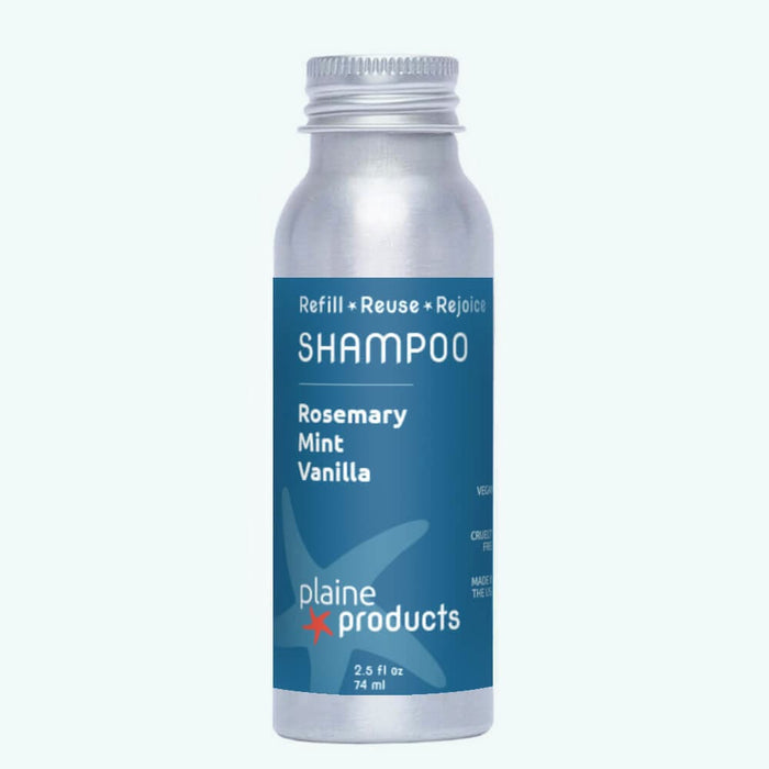 Plaine Products Rosemary Mint Vanilla / 2.5 oz / No Pump (Refill) Refillable Shampoo 16oz, 2.5oz