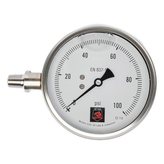 Riptide Glycerin Filled Calibrated Left Hand Gauge with Certificate