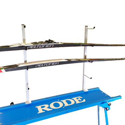 A product picture of the Rode Ski Rack for Waxing Table