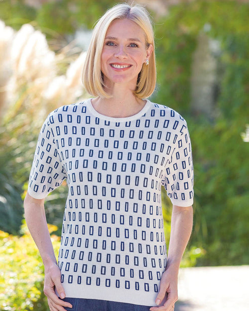 Rosa Patterned Short Sleeve Pure Cotton Top - Country Collection