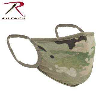 Rothco Reversible Reusable 3-Layer Face Mask - MultiCam / Coyote