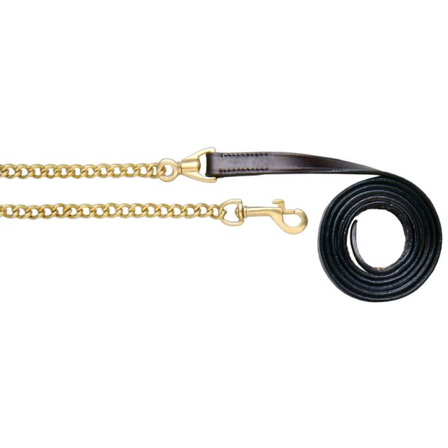 Royal King Leather Lead with Chain - 1"