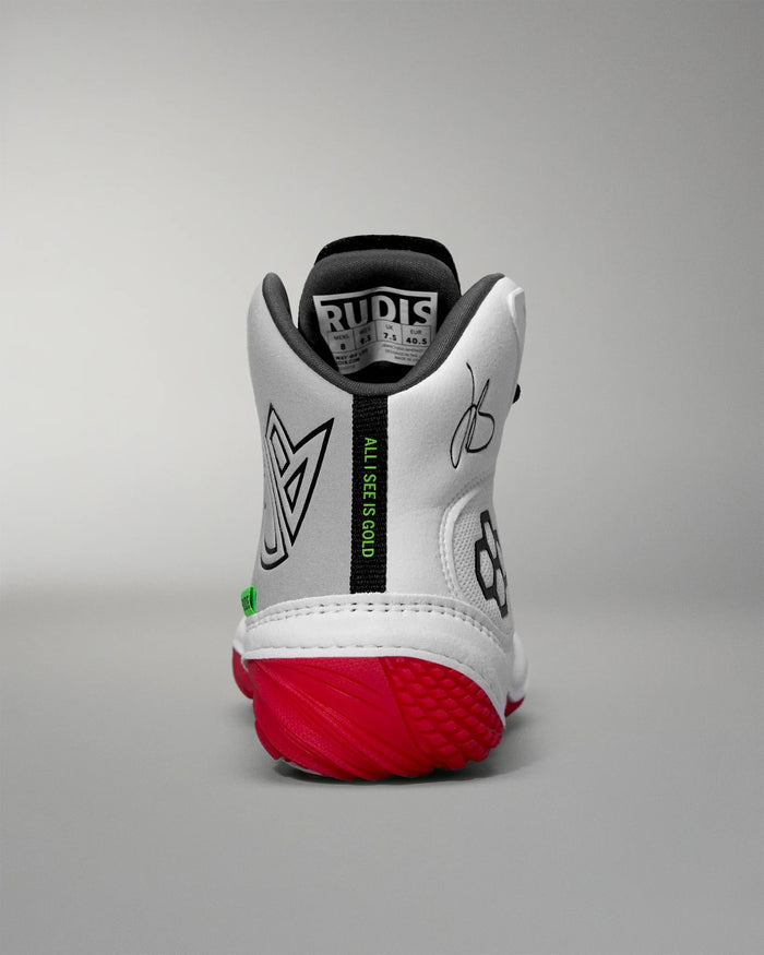 Rudis JB1 WHITE Wrestling Shoes - Takedown Distribution