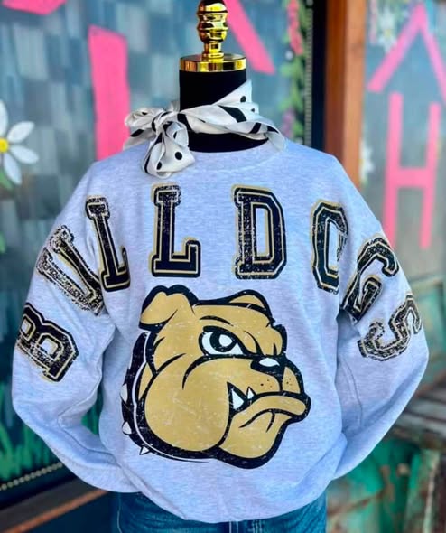 School Spirit Large Print BULLDOGS Sweatshirt