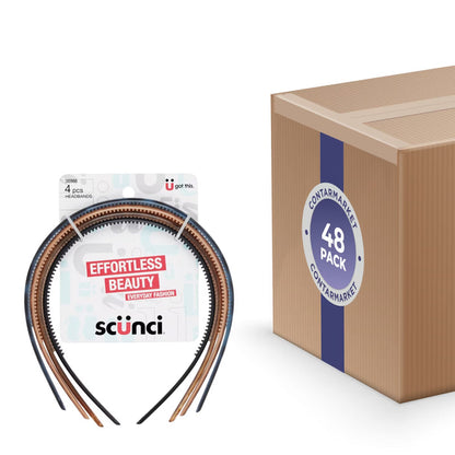Scünci No Damage Thin Headbands - 4 Ct - 48 Pack