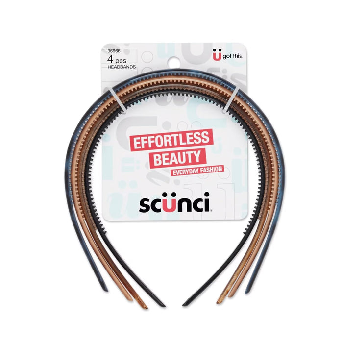 Scünci No Damage Thin Headbands - 4 Ct - 48 Pack