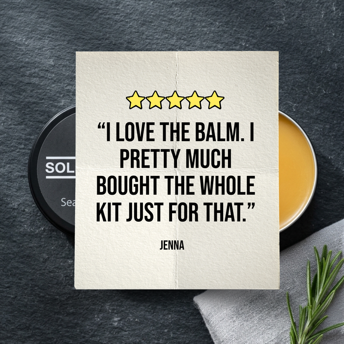 Five-star customer review of the Solidteknics Seasoning, Cleaning & Care Kit