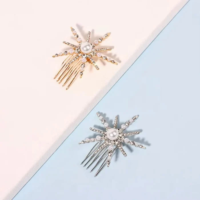 Wedding Hair Accessories - Snowflake Bridal Hair Comb - Available in Silver and Gold