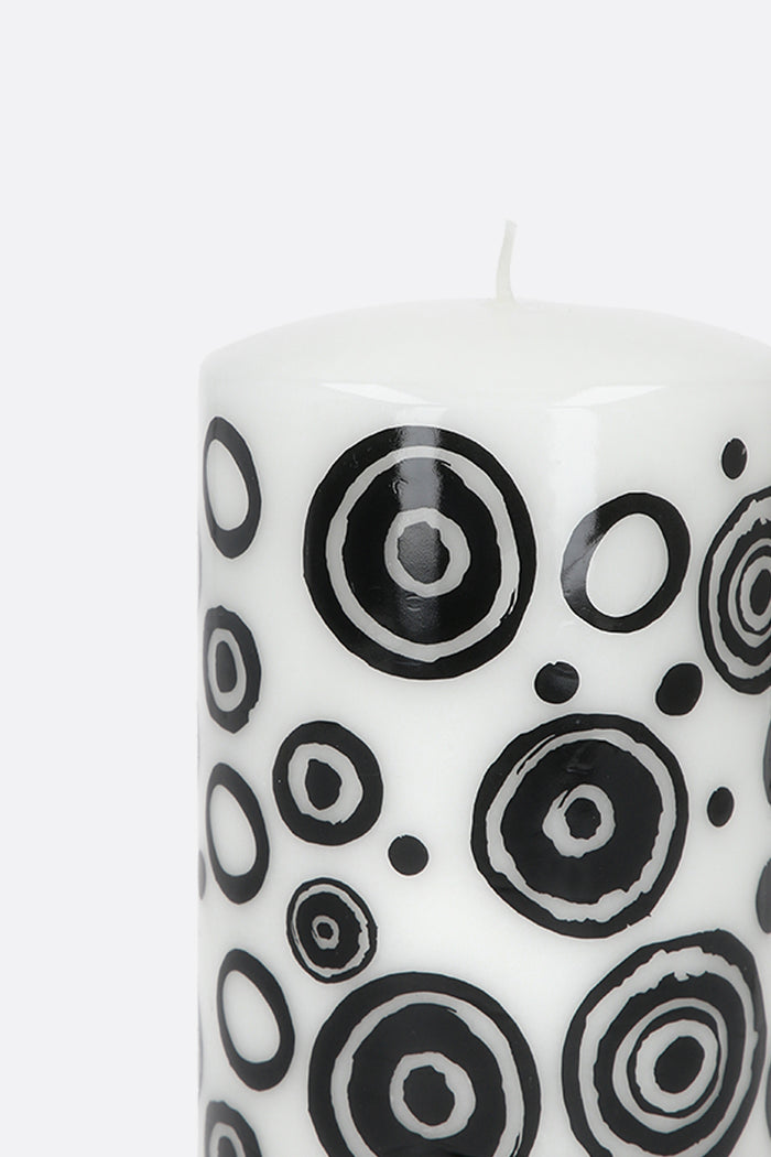 signature circles printed large candle