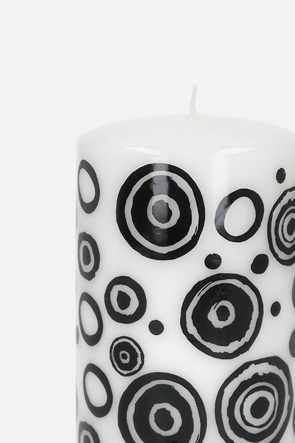 signature circles printed large candle