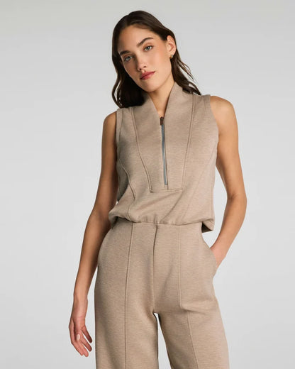 SPANX AirEssentials Shawl Collar Half Zip Jumpsuit