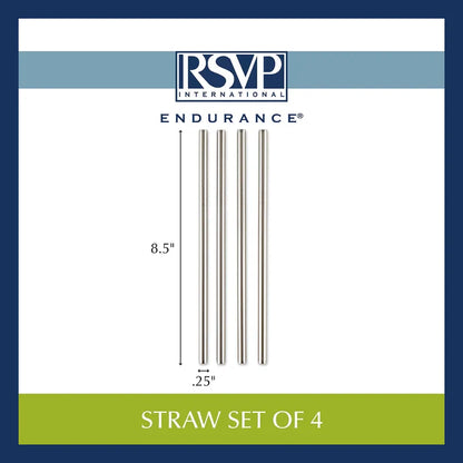 Stainless Steel Drink Straws set of 4